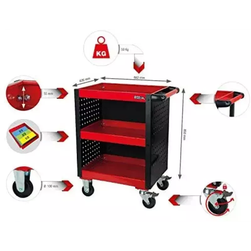 KS Tools ECOline carro de servicio para taller (890.0006)