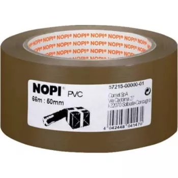Cinta adhesiva de PVC Tesa NOPI Pack 66 m x 50 mm, marrón