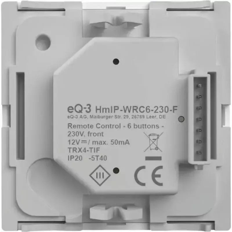 Panel interruptor de pared eQ-3 Homematic IP pulsador de pared 6 canales plástico blanco