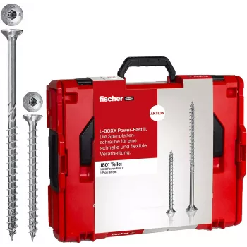 Surtido de tornillos FISCHER Power Fast II L-Boxx 102 (MPN 558739) – tornillos surtidos para el sistema Power Fast II