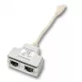 EFB Elektronik K5123.015 Adaptador en T, Cat.5e 10/100BaseT/ISDN, de RJ45 a 2x RJ45, 0,15 m, plateado/blanco
