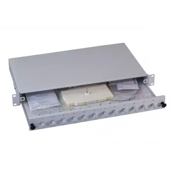 Patch panel 1U EFB Elektronik B71006.12OM4 — conector de fibra óptica ST, metal, 483×44,5×244 mm