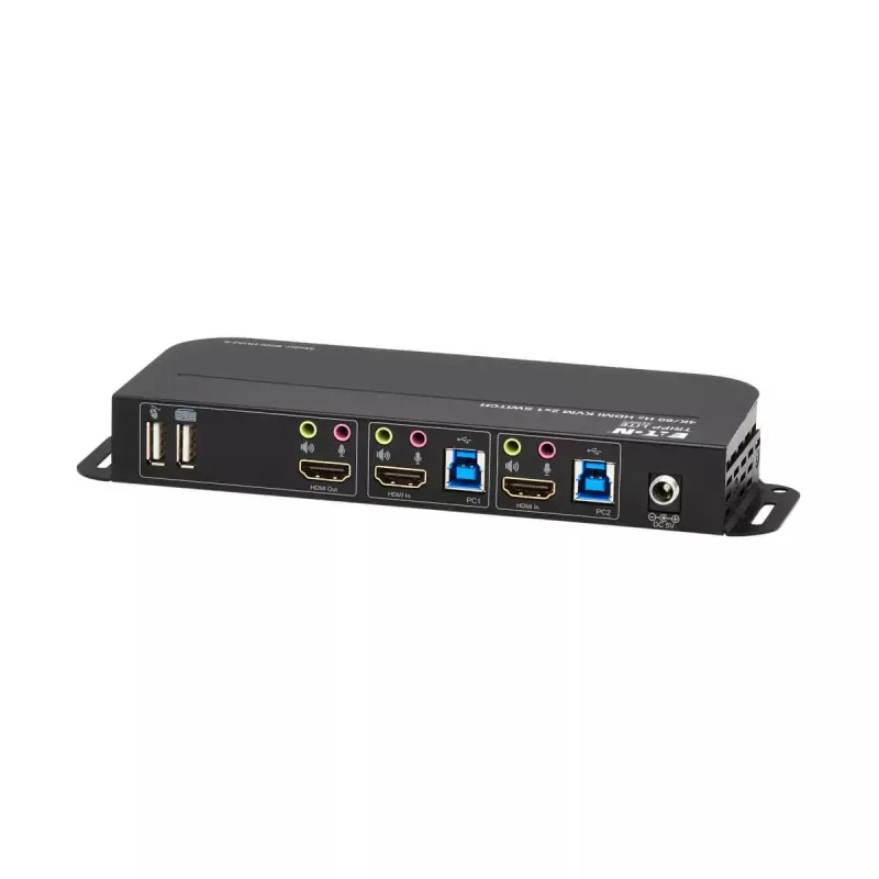 Conmutador KVM 2 puertos HDMI/USB Tripp Lite B005-HUA2-K — 4K 60 Hz, HDR, HDCP 2.2, IR, uso compartido de USB, cable de 1,2 m