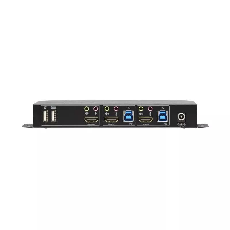 Conmutador KVM 2 puertos HDMI/USB Tripp Lite B005-HUA2-K — 4K 60 Hz, HDR, HDCP 2.2, IR, uso compartido de USB, cable de 1,2 m