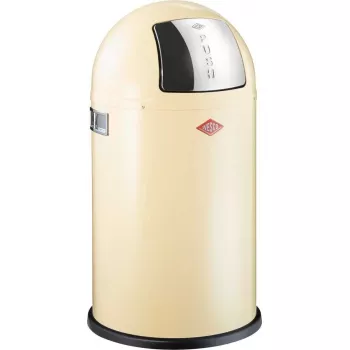 Papelera Wesco Pushboy 50 l almendra 112792 acero inoxidable, tapa deslizante sin pedal