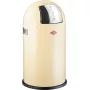 Papelera Wesco Pushboy 50 l almendra 112792 acero inoxidable, tapa deslizante sin pedal