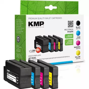 KMP 1747,4005 MultiPack H166VX Cartuchos de tinta negro, cian, magenta, amarillo, compatibles con HP 953XL