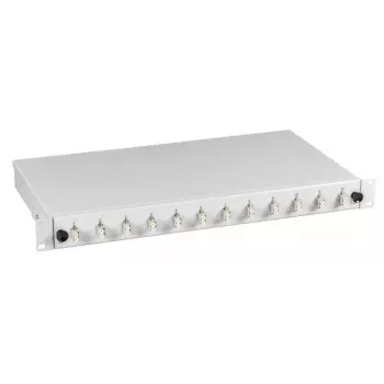 Panel de parcheo EFB Elektronik BA71901.12OM4 – 12 puertos LC, OM4, gris, 483×44,5×244 mm