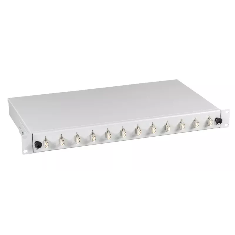 Panel de parcheo EFB Elektronik BA71921.12 — fibra óptica LC, 0U, gris, 483×44,5×244 mm