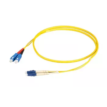 Cable de fibra óptica EFB Elektronik O0360FT.15 — 15 m OS2, LC a SC, I-V(ZN) HH, 9 µm, dúplex completo, amarillo