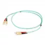 EFB Elektronik O7413FT.35 Cable patch de fibra Flat Twin dúplex, SC-SC, OM3 50/125 µm, I-V(ZN)HH LSZH, 35 m, aqua