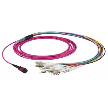 EFB Elektronik MTPF12LCOM3-2 Cable patch de fibra de MTP/F a 12x LC, OM3 50/125 µm, LSZH, 2 m, aqua