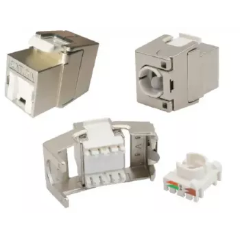 Módulo keystone EFB Elektronik E-20093, diseño plano, plateado, conector hembra RJ-45