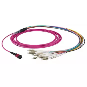 EFB Elektronik MTPF12LCOM5-10 Cable patch de fibra de MTP/F a 12x LC, OM5 50/125 µm, LSZH, 10 m, verde lima