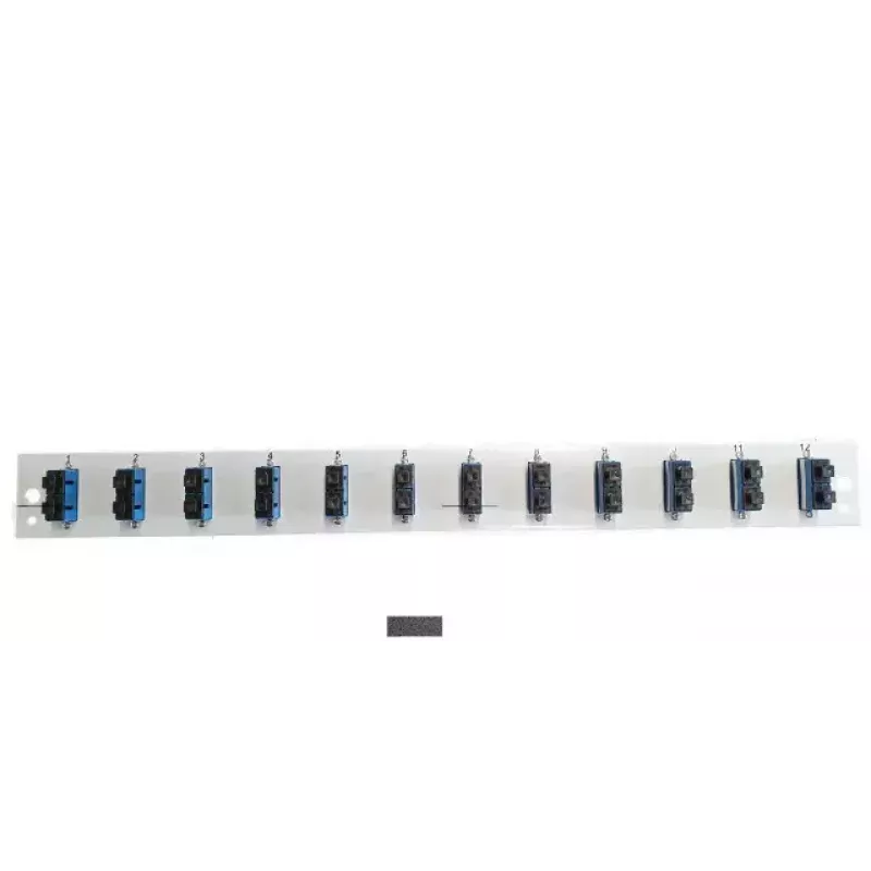Accesorio para panel de parcheo EFB Elektronik SB-FP-12SC-D-V-OM3 — montaje en rack 1U, 12 SC, gris, 432×13×43,5 mm