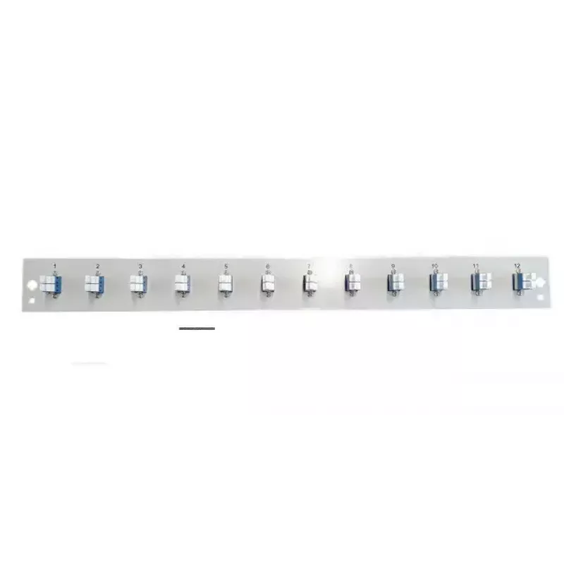 EFB Elektronik SB-FP-12SC-S-OM4 Panel frontal con 12 acopladores LC dúplex OM4, gris, 1U
