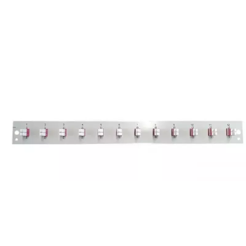 EFB Elektronik SB-FP-12SC-S-OM4 Panel frontal con 12 acopladores LC dúplex OM4, gris, 1U