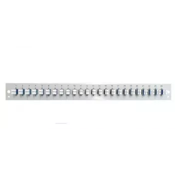 EFB Elektronik SB-FP-24SC-S-OM3 Panel frontal con 24 acopladores LC dúplex OM3, gris, 1U