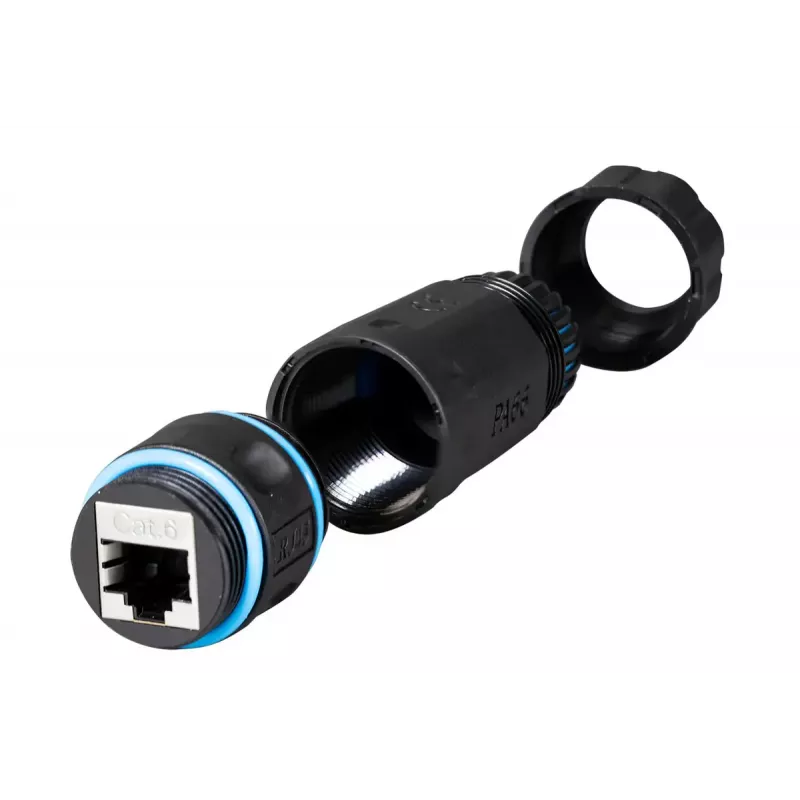 Adaptador RJ45 Cat.6 IP68 EFB Elektronik modelo IP68DFKRJ45WP – conector Ethernet estanco