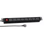 EFB regleta de 19 pulgadas 1,5U 18x USB con interruptor, negra (EK631USB.1,5)