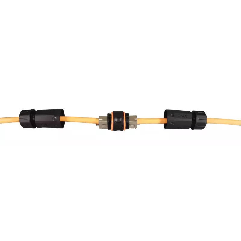 Conector de cable EFB Elektronik IP68DFKRJ456AWP 2x RJ-45 negro