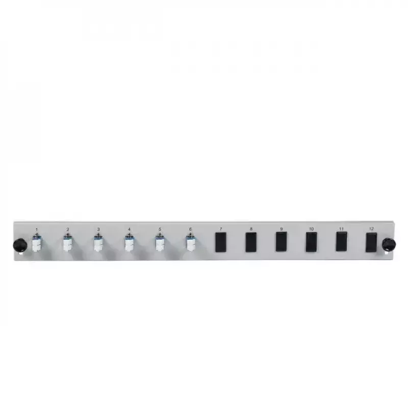 EFB Elektronik SB-FP-6SC-S-OM3 Panel frontal de 12 puertos con 6 acopladores LC dúplex OM3, gris, 1U