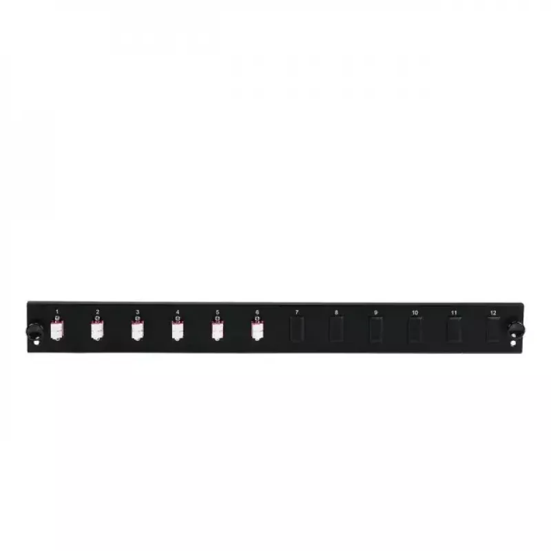 Accesorio para patch panel EFB Elektronik SB-FP-6SC-S-OS2 — montaje en rack 1U, 432×13×43,5 mm, gris