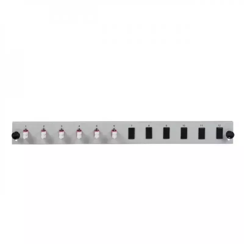 Accesorio para patch panel EFB Elektronik SB-FP-6SC-S-OS2 — montaje en rack 1U, 432×13×43,5 mm, gris