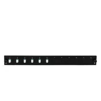 EFB Elektronik SB-FP-S-6SC-S-OS2 Panel frontal de 12 puertos con 6 acopladores LC dúplex OS2, negro, 1U
