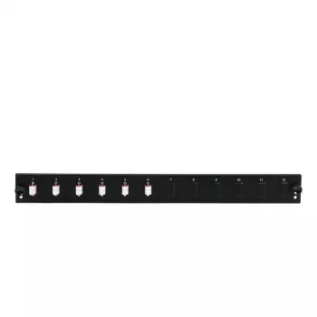 EFB Elektronik SB-FP-S-6SC-S-OS2 Panel frontal de 12 puertos con 6 acopladores LC dúplex OS2, negro, 1U