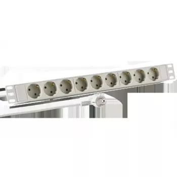 EFB Elektronik EK631DE.1GR Regleta de 19 pulgadas 1U, 9x CEE 7/3, perfil de aluminio, gris