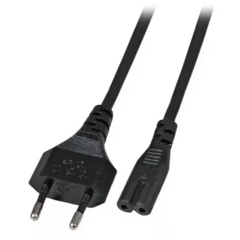 Cable de alimentación EFB Elektronik Euro‑C7, acodado 180°, negro, 5 m, 2×0,75 mm²