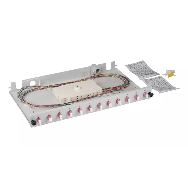 Patch panel EFB Elektronik BA71901L24OM4 1U LC OM4 gris metal montaje en rack