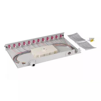 Patch panel EFB Elektronik BA71901L24OM4 1U LC OM4 gris metal montaje en rack