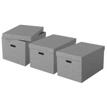 Caja de almacenamiento ESSELTE 628287 rectangular cartón gris 355×510×305 mm
