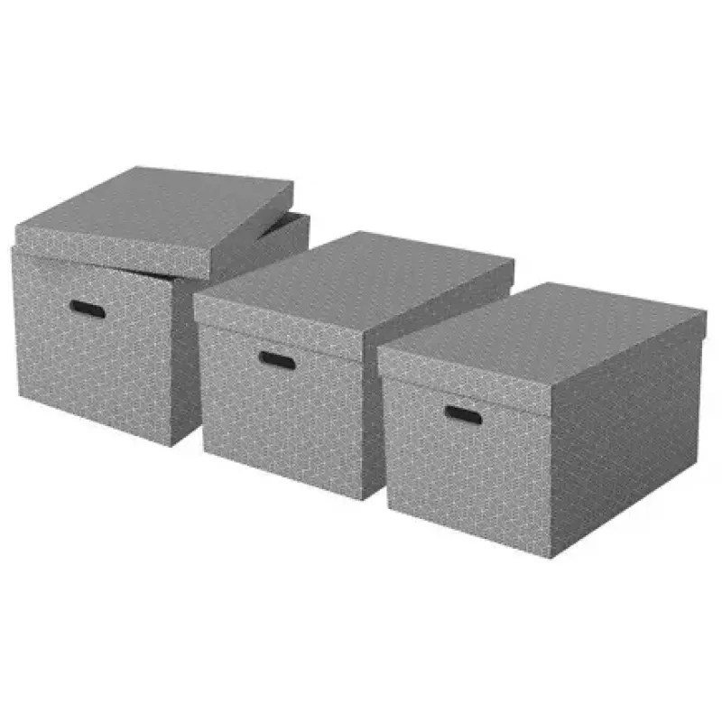 Caja de almacenamiento ESSELTE 628287 rectangular cartón gris 355×510×305 mm
