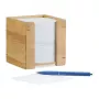 Dispensador de notas Relaxdays bambú, 900 hojas, 105x105x105 mm
