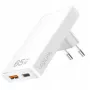 Adaptador USB para toma de pared LOGILINK PA0368 — 1×USB-A, 1×USB-C, 65W, blanco