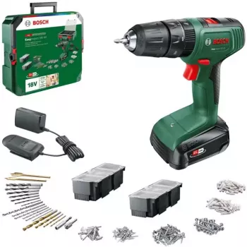 Atornillador percutor con batería Bosch EasyImpact 18V 40 Nm, 2 velocidades, portabrocas 13 mm