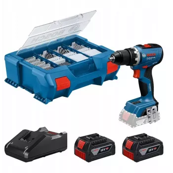 Atornillador con batería Bosch GSR 18V-65, 18 V, kit con 2 baterías de 4,0 Ah y L-Boxx