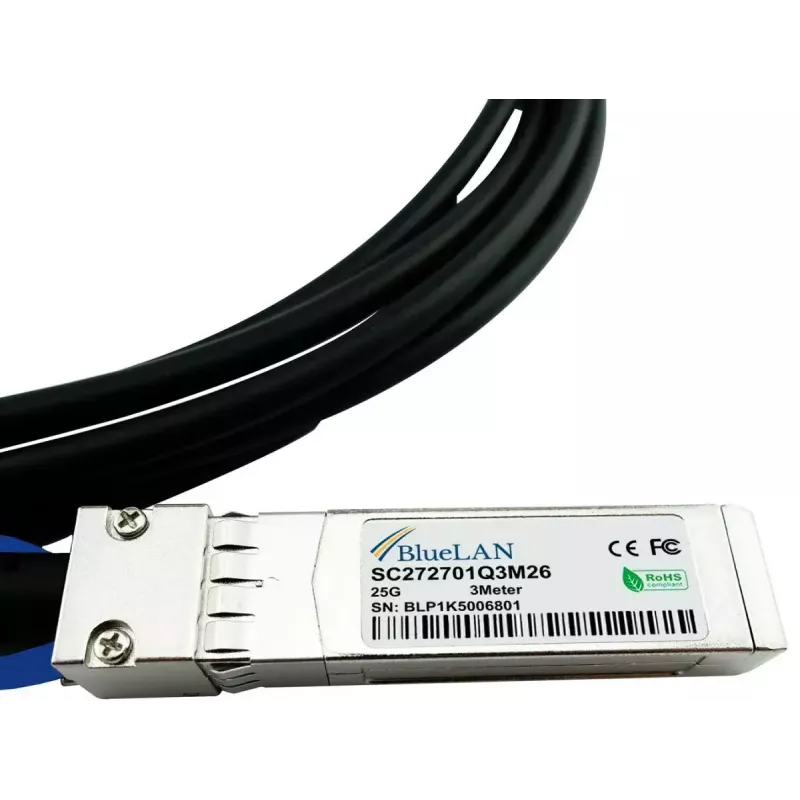 Cable de fibra óptica InfiniBand BlueOptics ET7302-DAC-0.5M-BL SFP28 0,5 m conector macho/conector macho
