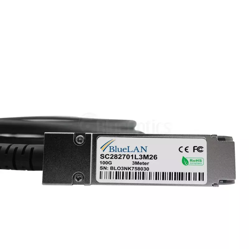 Cable de red BlueOptics 100G2X25GPD2M-LEG-BL QSFP 4xSFP28 InfiniBand 2 m negro