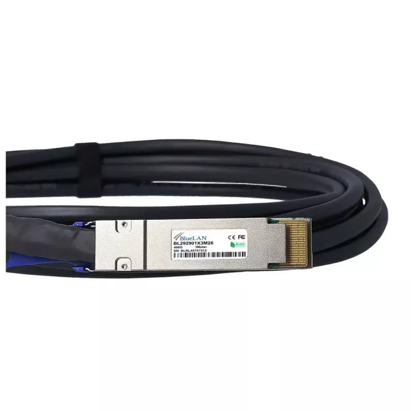 Cable DAC BlueOptics DAC-Q56DD-400G-2M-BL 2 m QSFP-DD conector macho/macho