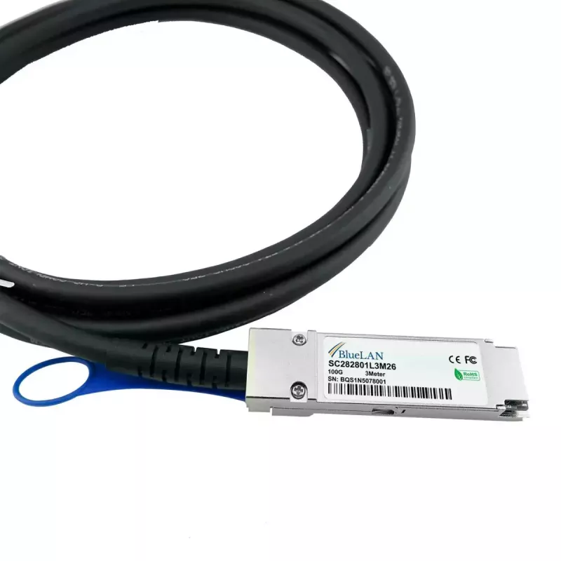 Cable DAC BlueOptics AT-QSFP28-2CU-BL QSFP28 QSFP28 InfiniBand 2 m negro