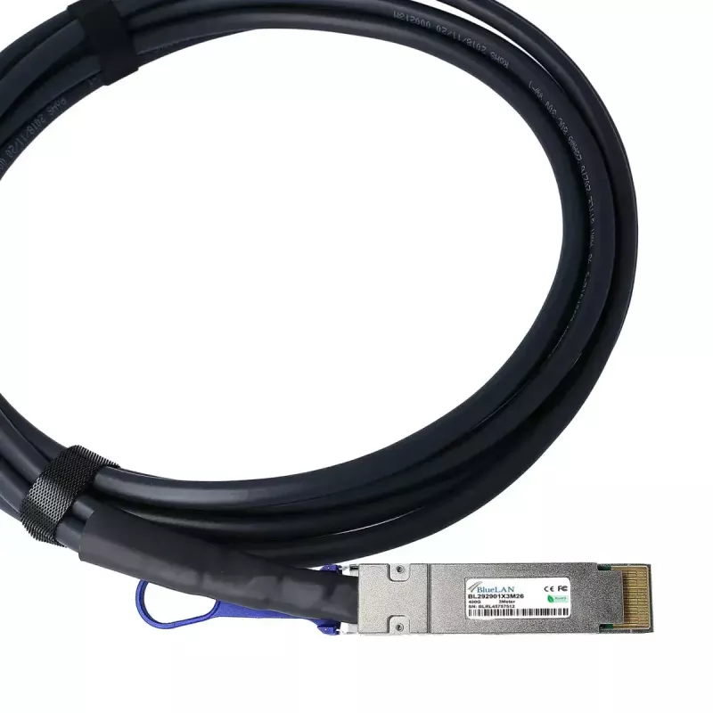 Cable DAC BlueOptics PAN-QSFPDD-DAC-1M-BL QSFP-DD InfiniBand 1 m negro