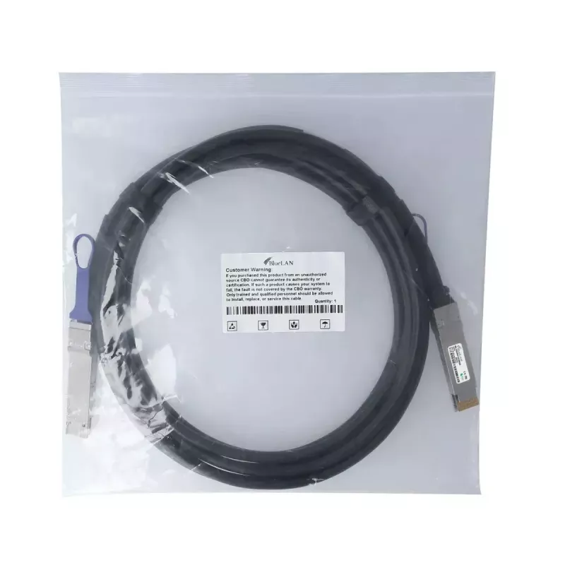 Cable DAC BlueOptics PAN-QSFPDD-DAC-2M-BL QSFP-DD InfiniBand 2 m negro
