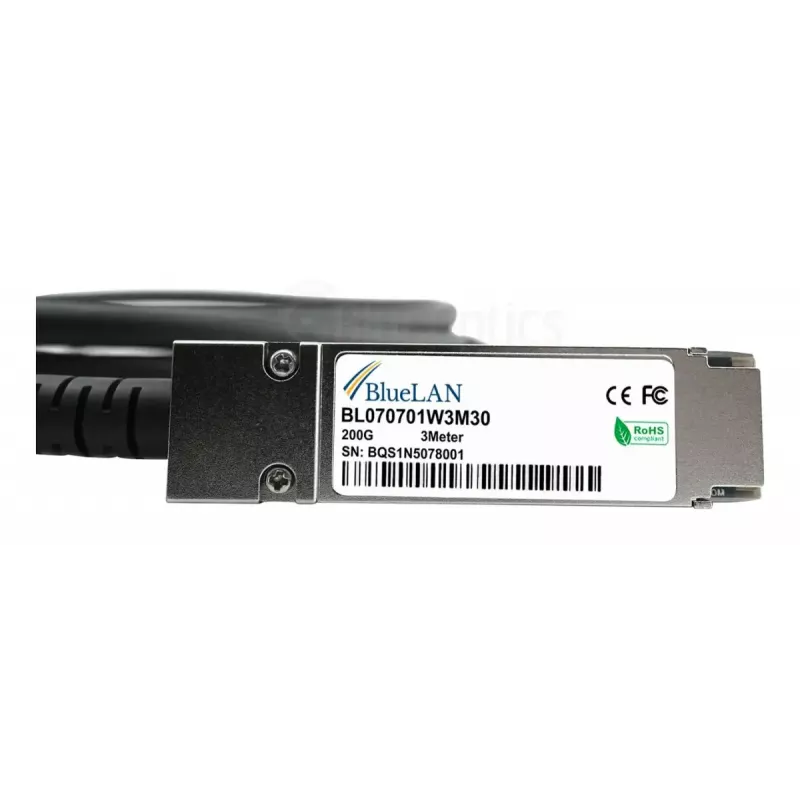 Cable DAC BlueOptics QSFP-200G-C3M-BL 3 m QSFP56 negro