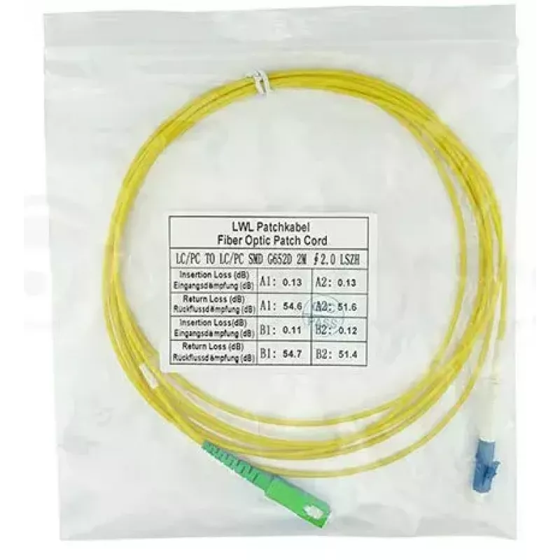 BlueOptics SFP2122BU2MS Cable de conexión simplex LC-UPC/SC-APC OS2 2 m