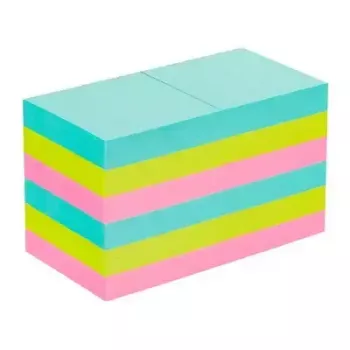 Papel de notas autoadhesivo Post-It 3M 622-12SS-COS, cuadrado 47,6×47,6 mm, 90 hojas, azul/verde/rosa