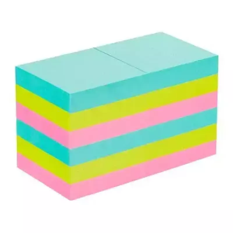 Papel de notas autoadhesivo Post-It 3M 622-12SS-COS, cuadrado 47,6×47,6 mm, 90 hojas, azul/verde/rosa